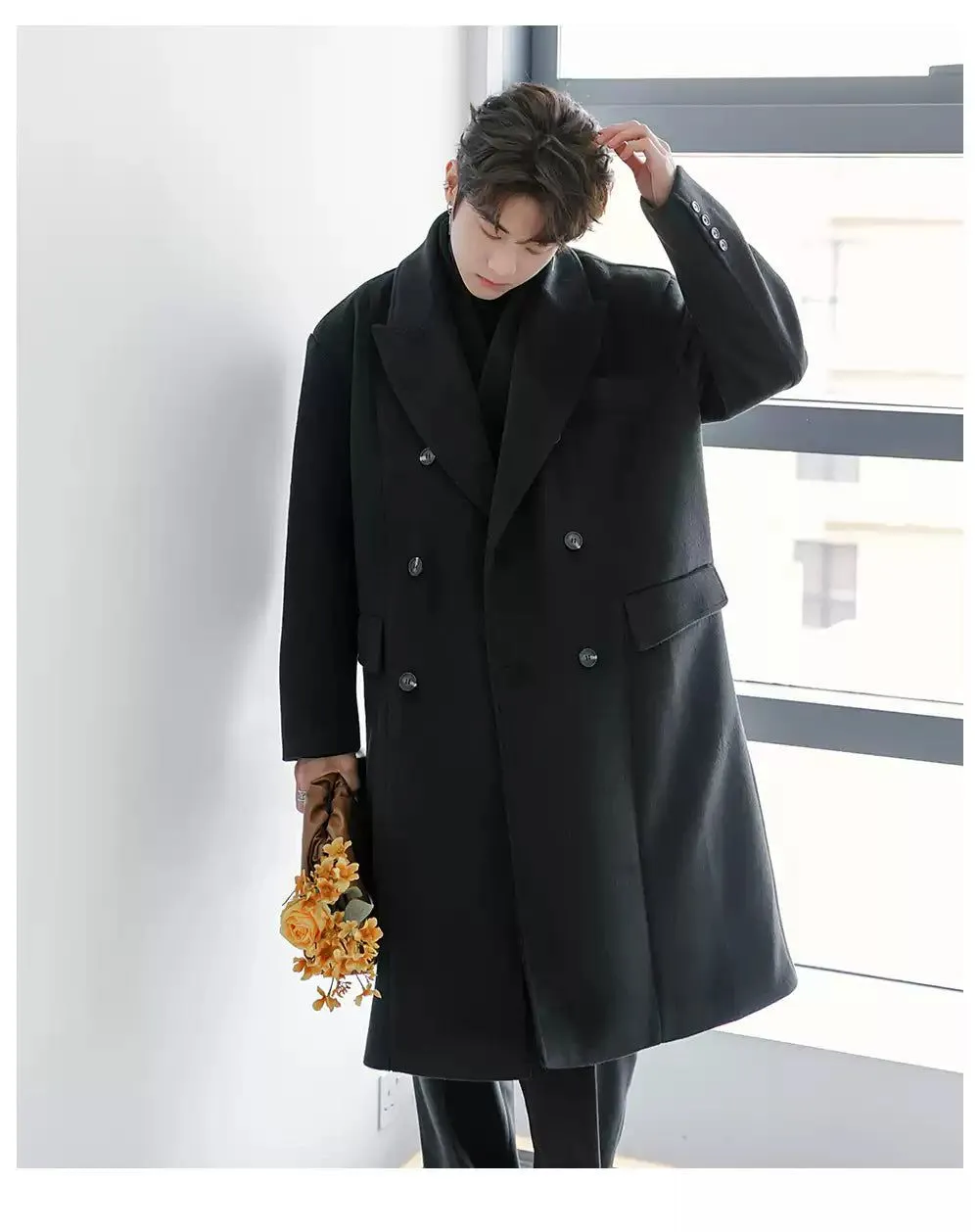 Chuan Layered Double Breasted Overcoat