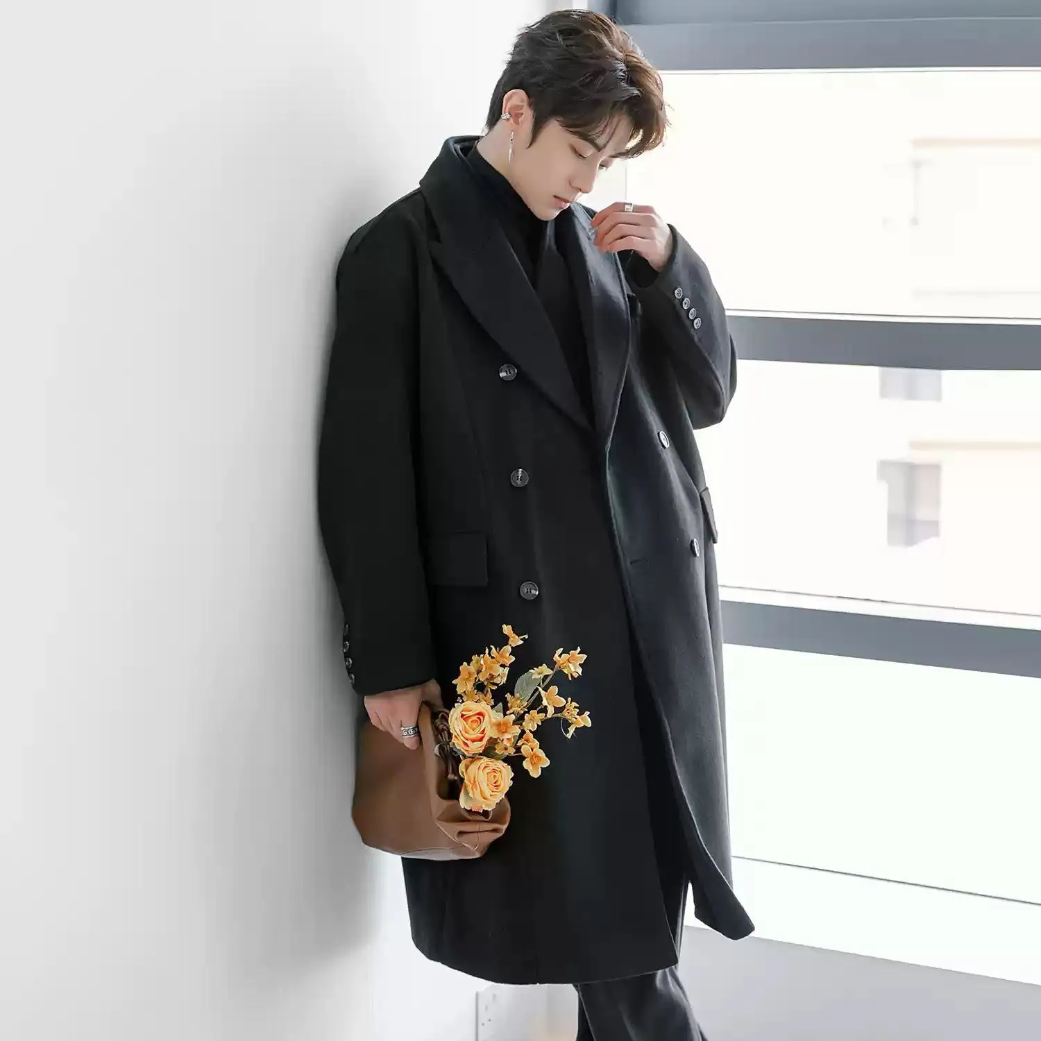 Chuan Layered Double Breasted Overcoat