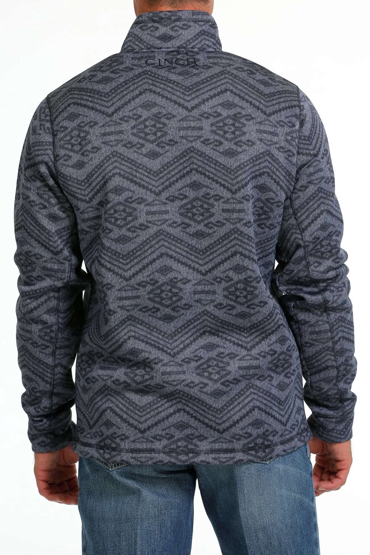 Cinch Men's Half Zip Blue Southwestern Sweater Pullover