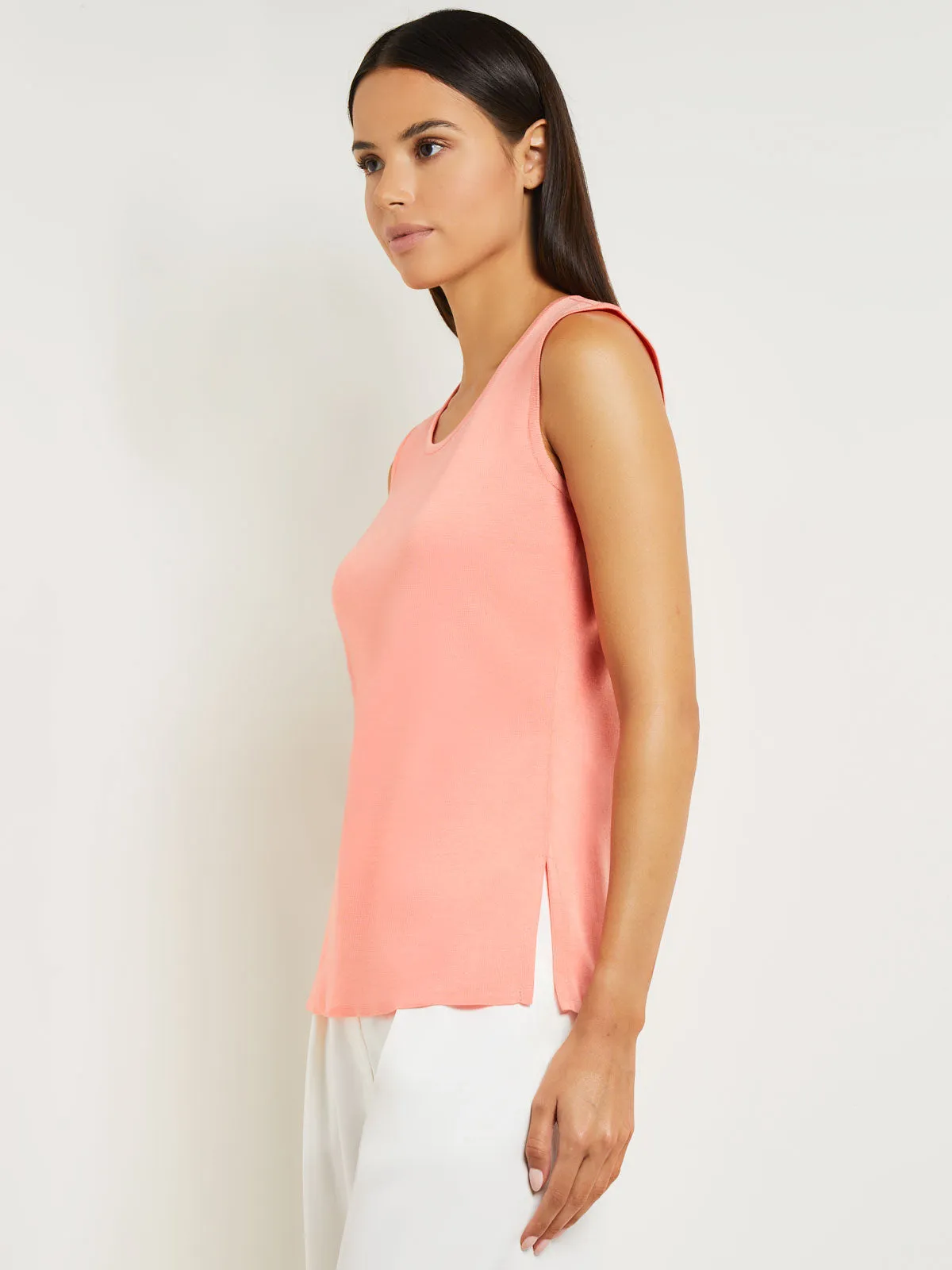 Classic Knit Tank Top, Ocean Coral