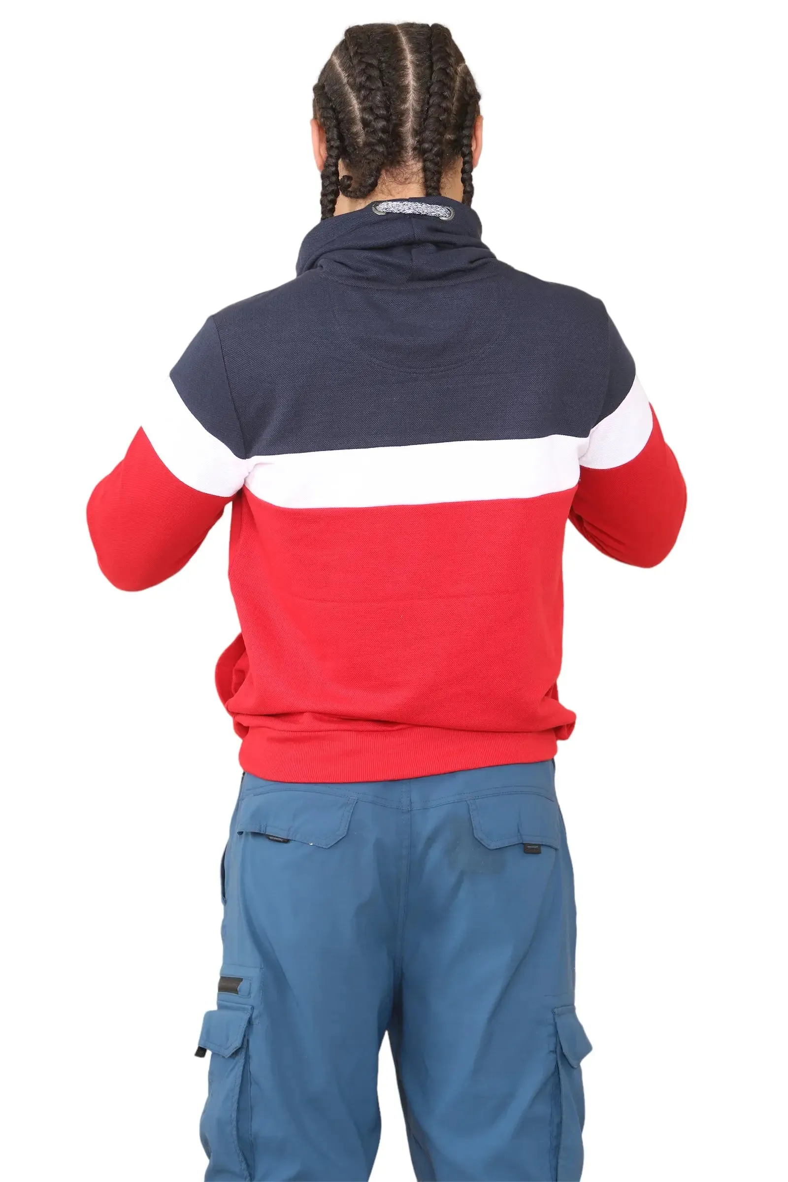 Color Block Pullover Fleece Hoodies for Men