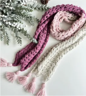 Colour Block Granny Crochet Scarf