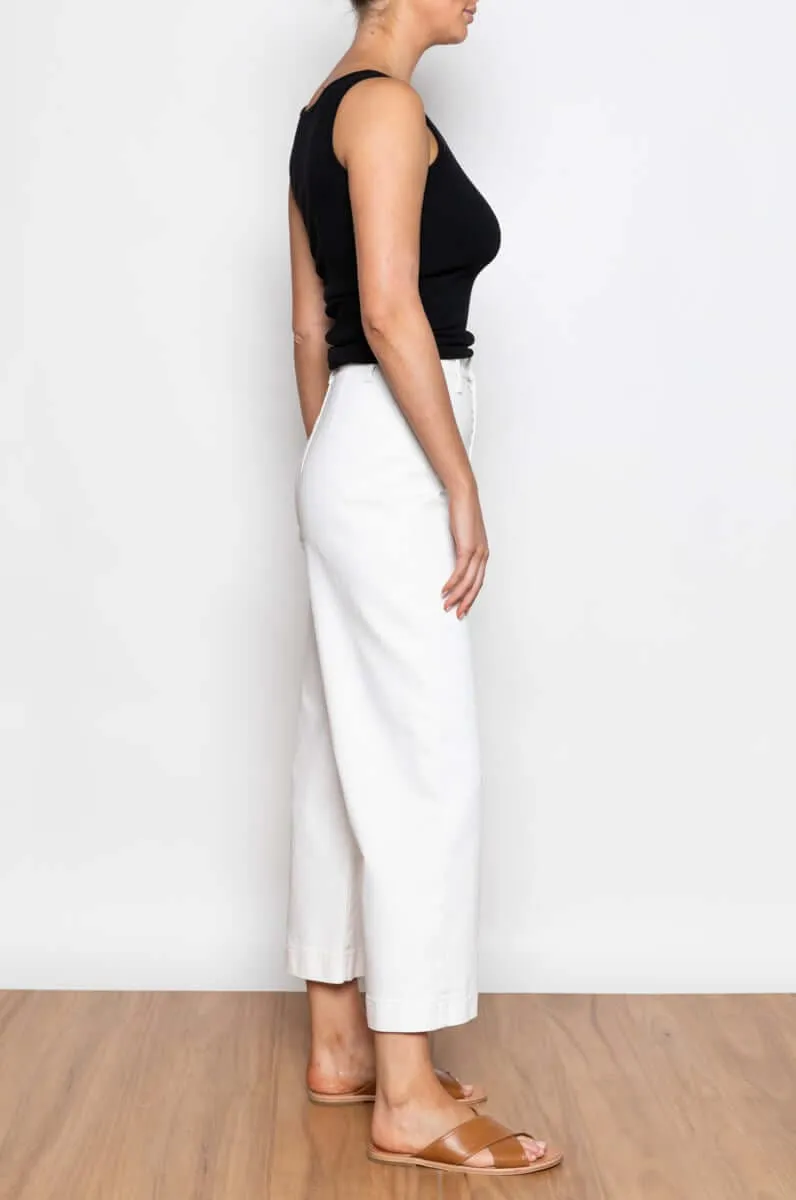 Cronulla Crop Leg Jean Natural White