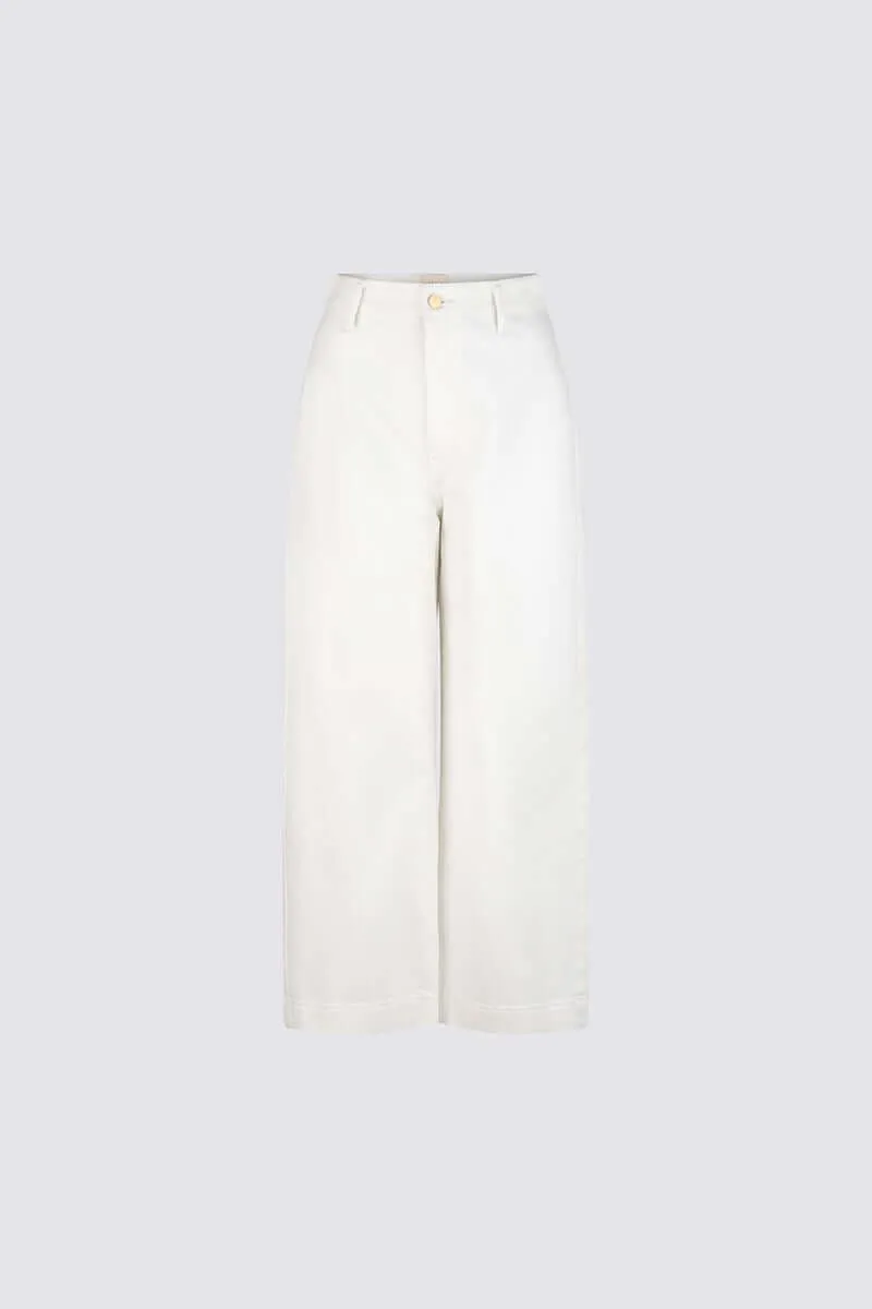 Cronulla Crop Leg Jean Natural White