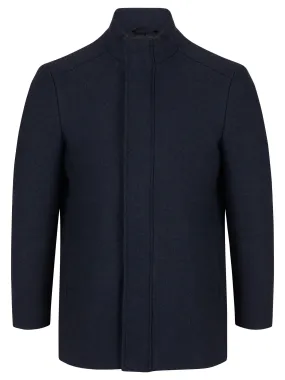 Daniel Grahame Barrett Regular Fit Overcoat - Dark Blue