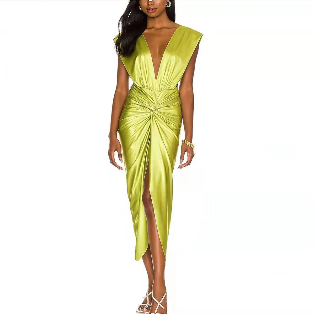 Deep V Sleeveless Backless Evening Dress Party Dress, lioness-love