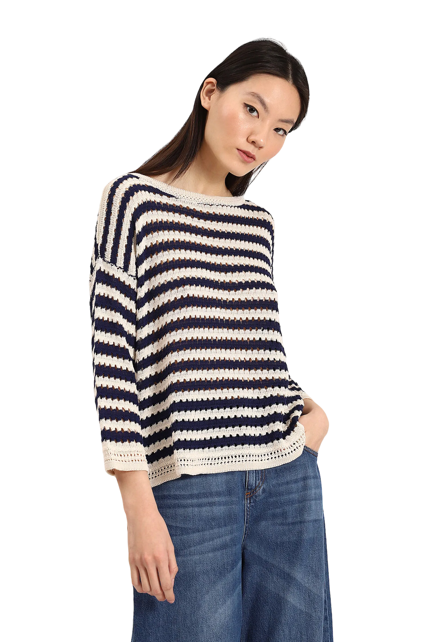 Dixie blue striped pullover