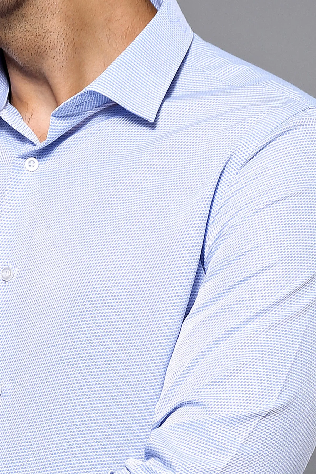 Dot Patterned Casual Blue Shirt | Wessi - Wessi