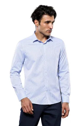 Dot Patterned Casual Blue Shirt | Wessi - Wessi