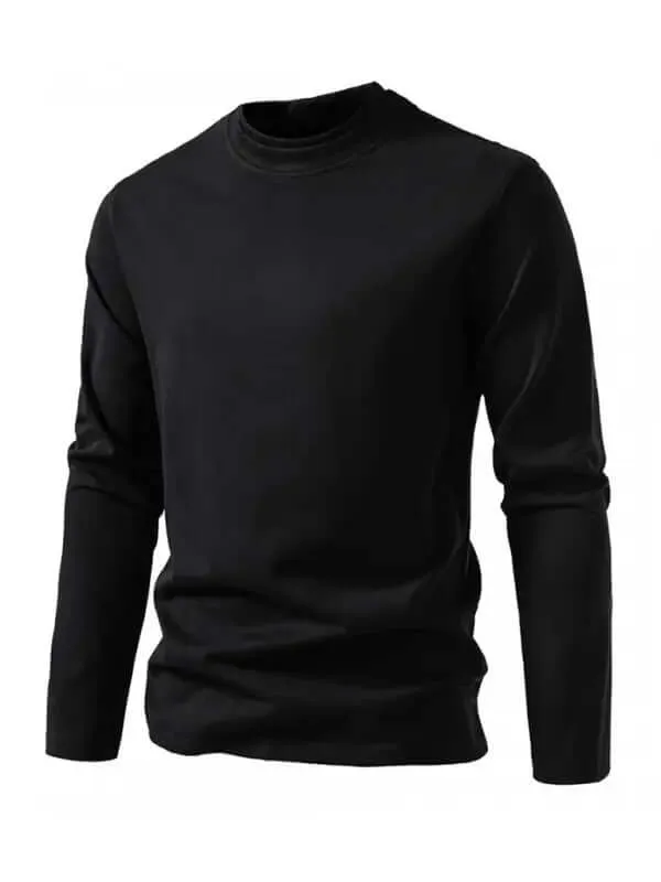 Double-layer Half-Collar Long-Sleeved T-Shirt