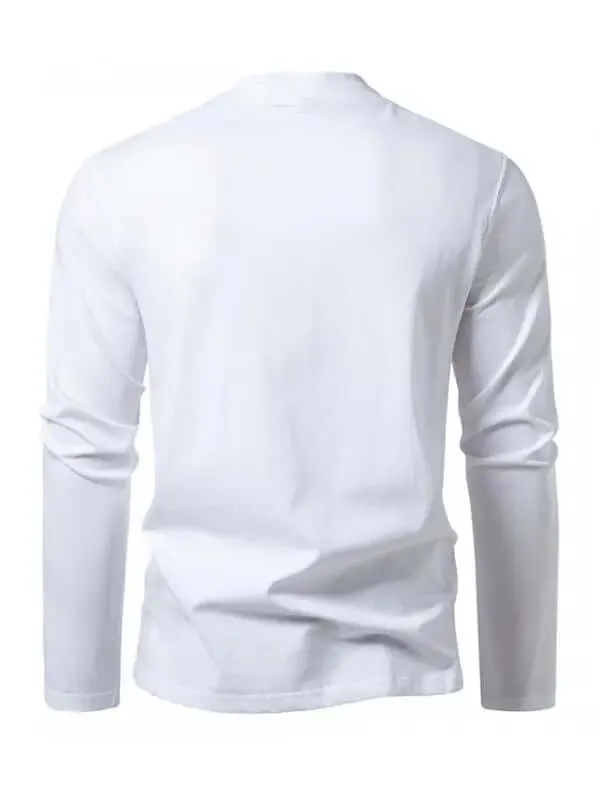 Double-layer Half-Collar Long-Sleeved T-Shirt