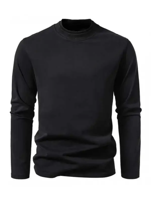 Double-layer Half-Collar Long-Sleeved T-Shirt