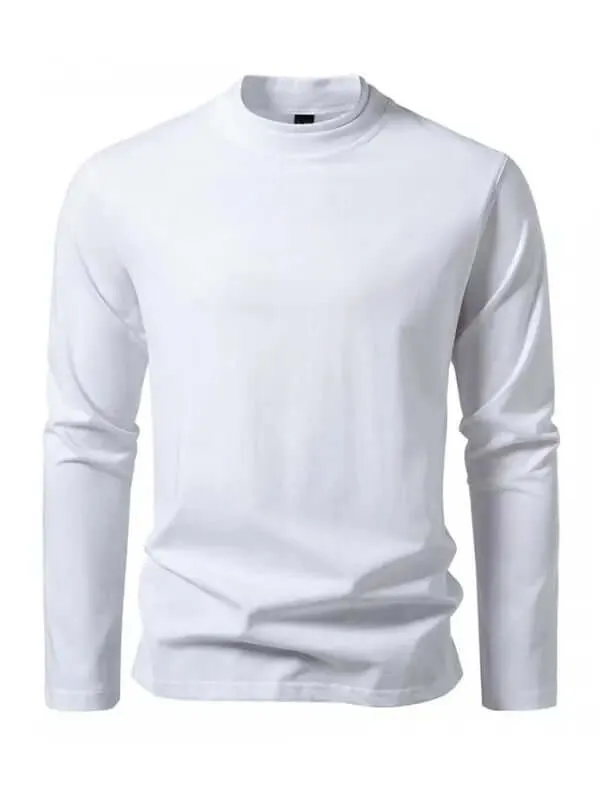 Double-layer Half-Collar Long-Sleeved T-Shirt