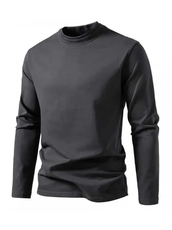 Double-layer Half-Collar Long-Sleeved T-Shirt