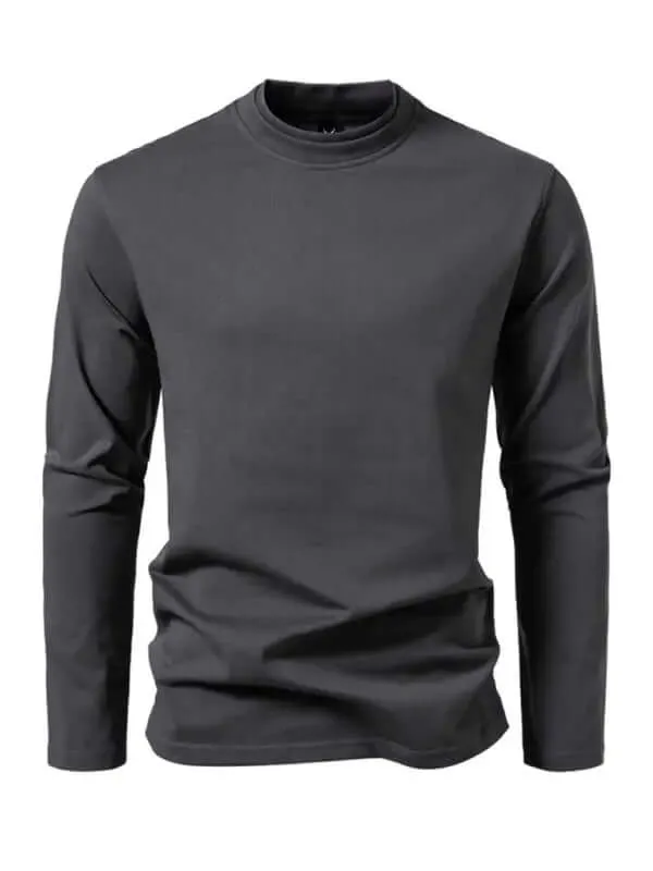 Double-layer Half-Collar Long-Sleeved T-Shirt