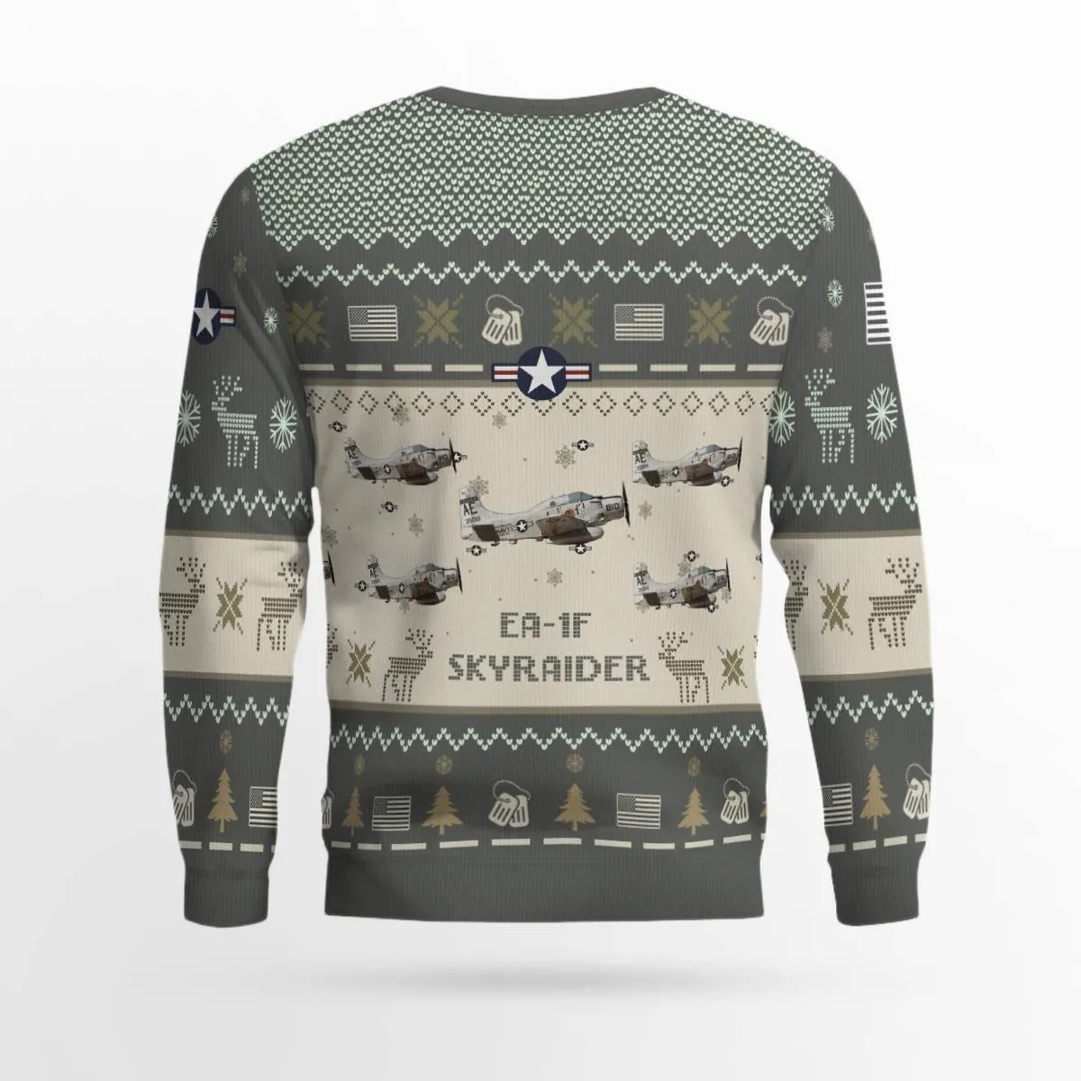 EA-1F Skyraider EA1F_Aircraft Ugly Sweater, Ugly Sweater Christmas Shirt for Men Dad Veteran