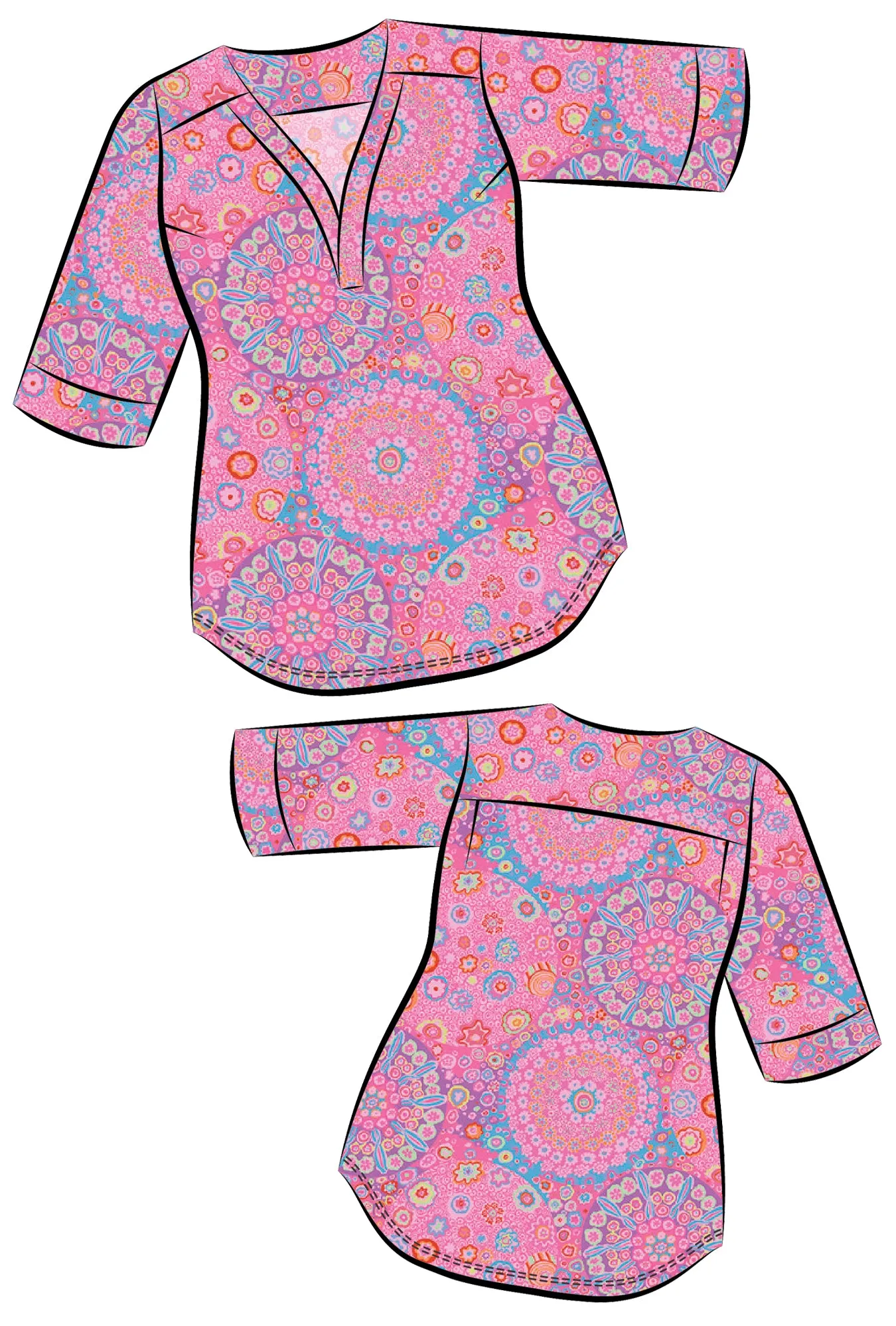 Eden Floral Shirt - Pink Millefiore