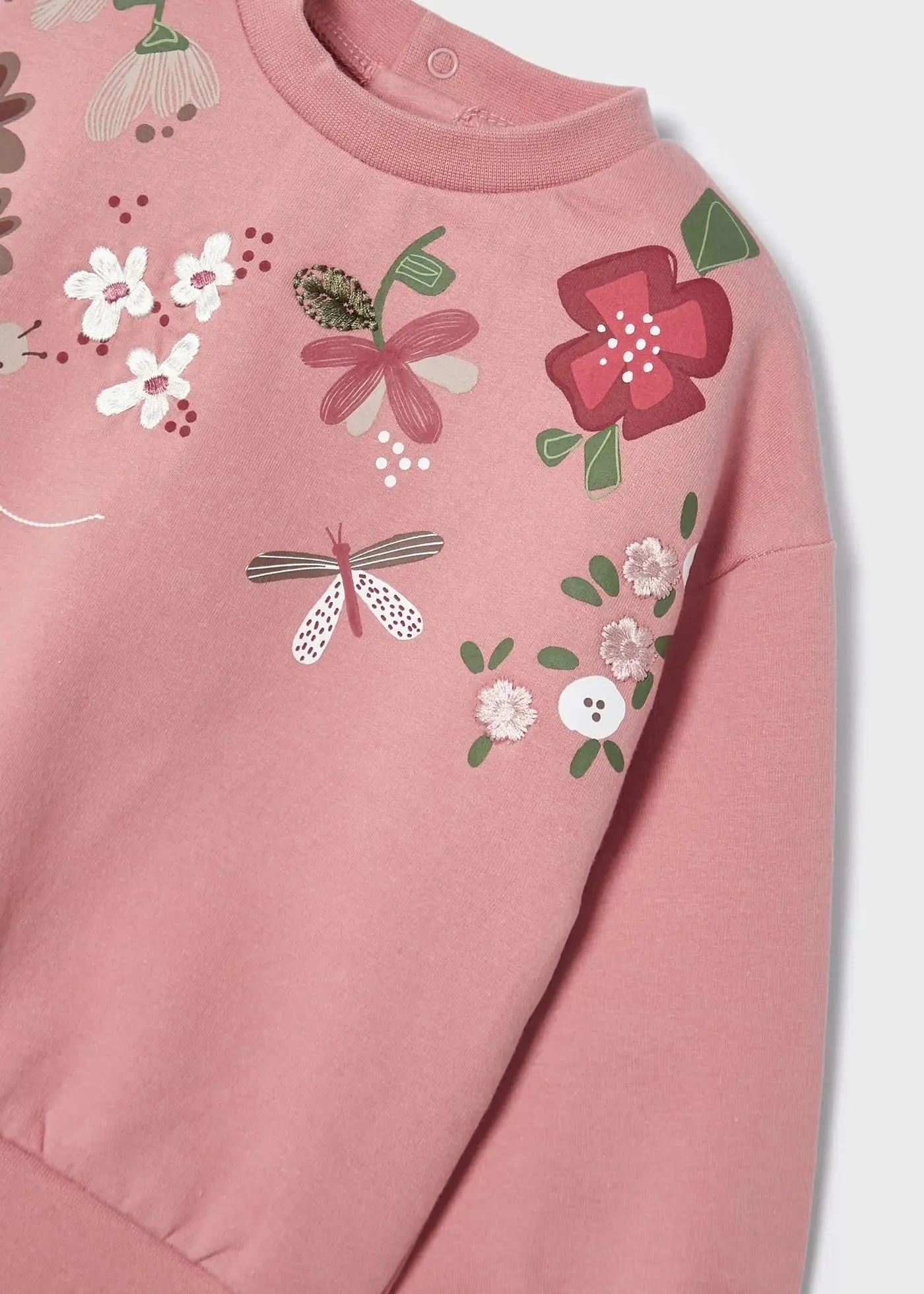 Embroidered Flowered Sweatshirt Baby Girl - Rubor | Mayoral