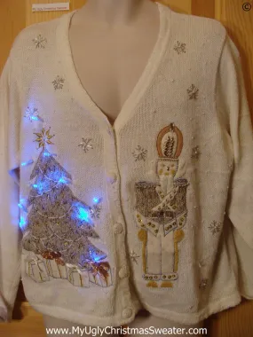 Fancy Santa Christmas Sweater with Tree w- Lights (g268)