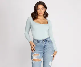 Feelin' Knit Long Sleeve Bodysuit