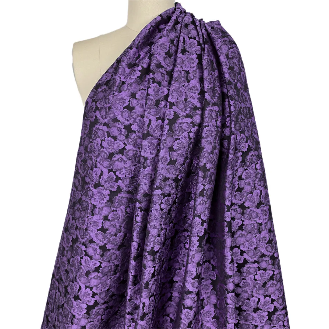 floral bloom jacquard brocade - violet