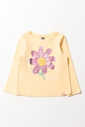 Flower Long Sleeve T-Shirt Yellow