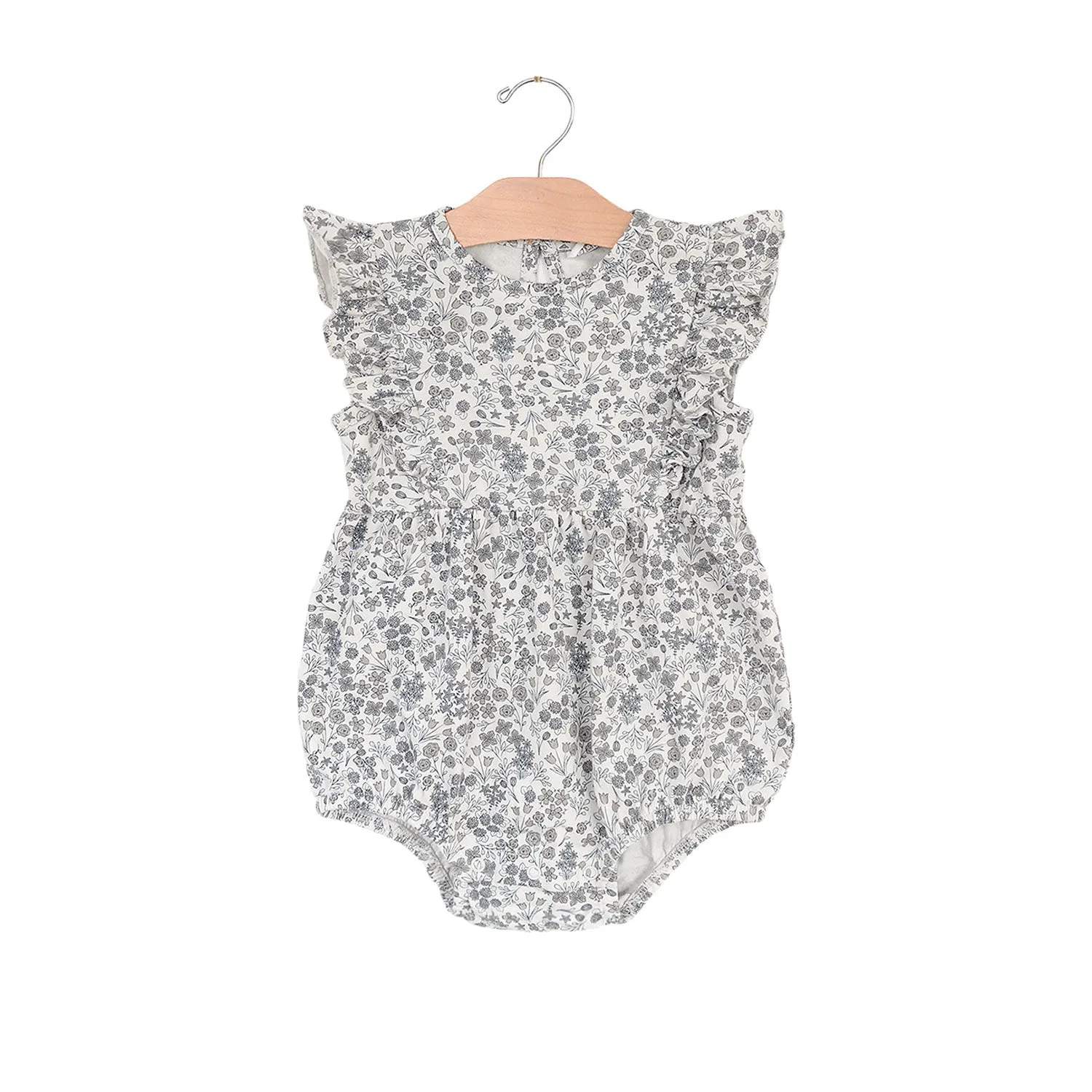 Flutter Sleeve Short Romper - Calico Floral