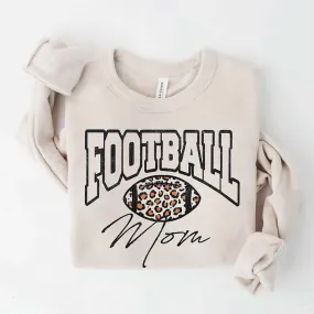 Football Mom Women's Graphic Fleece Sweatshirt, Heather Dust