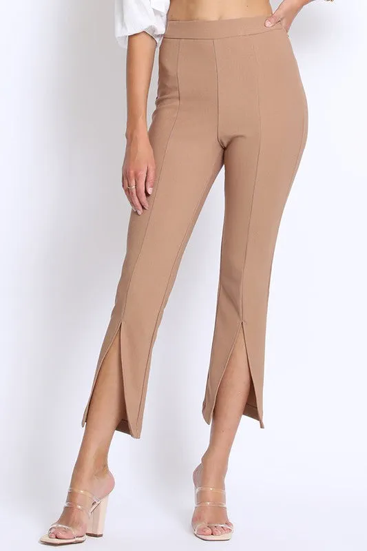 FRONT SLIT STRETCH PANTS