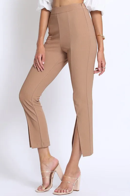 FRONT SLIT STRETCH PANTS