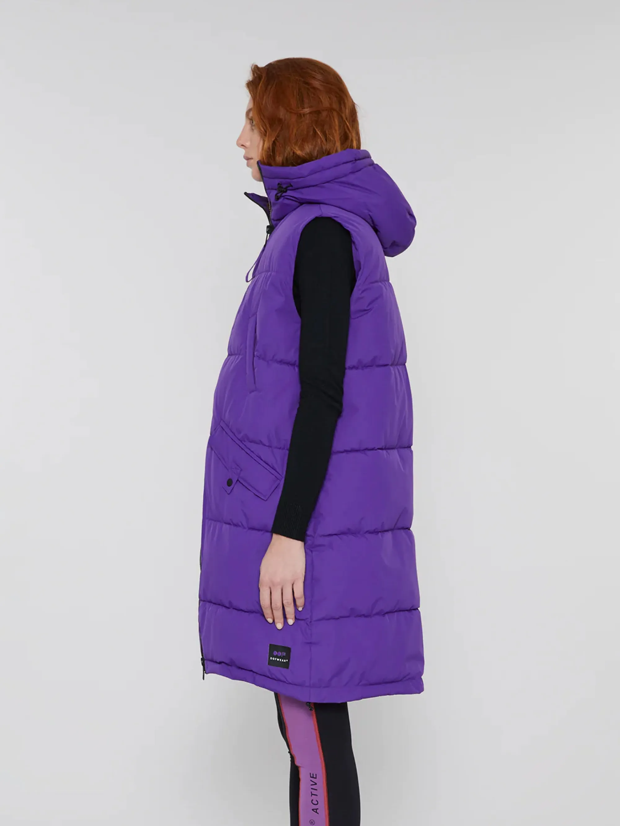 Gilet Lungo Imbottito Viola