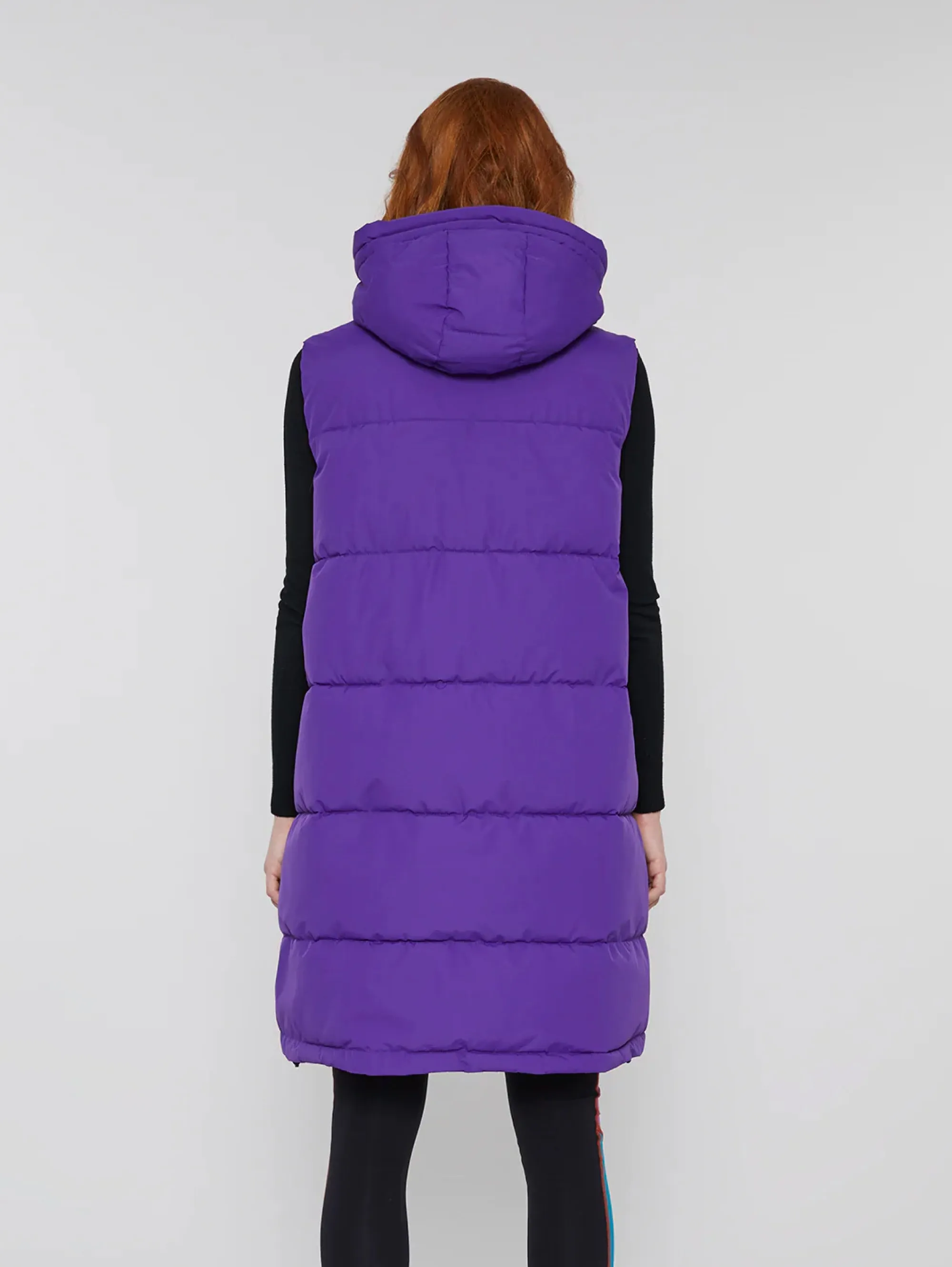 Gilet Lungo Imbottito Viola