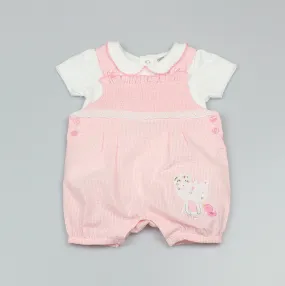 Girls Dungaree & Top Kitten Outfit (0-9 Months)-GF1074