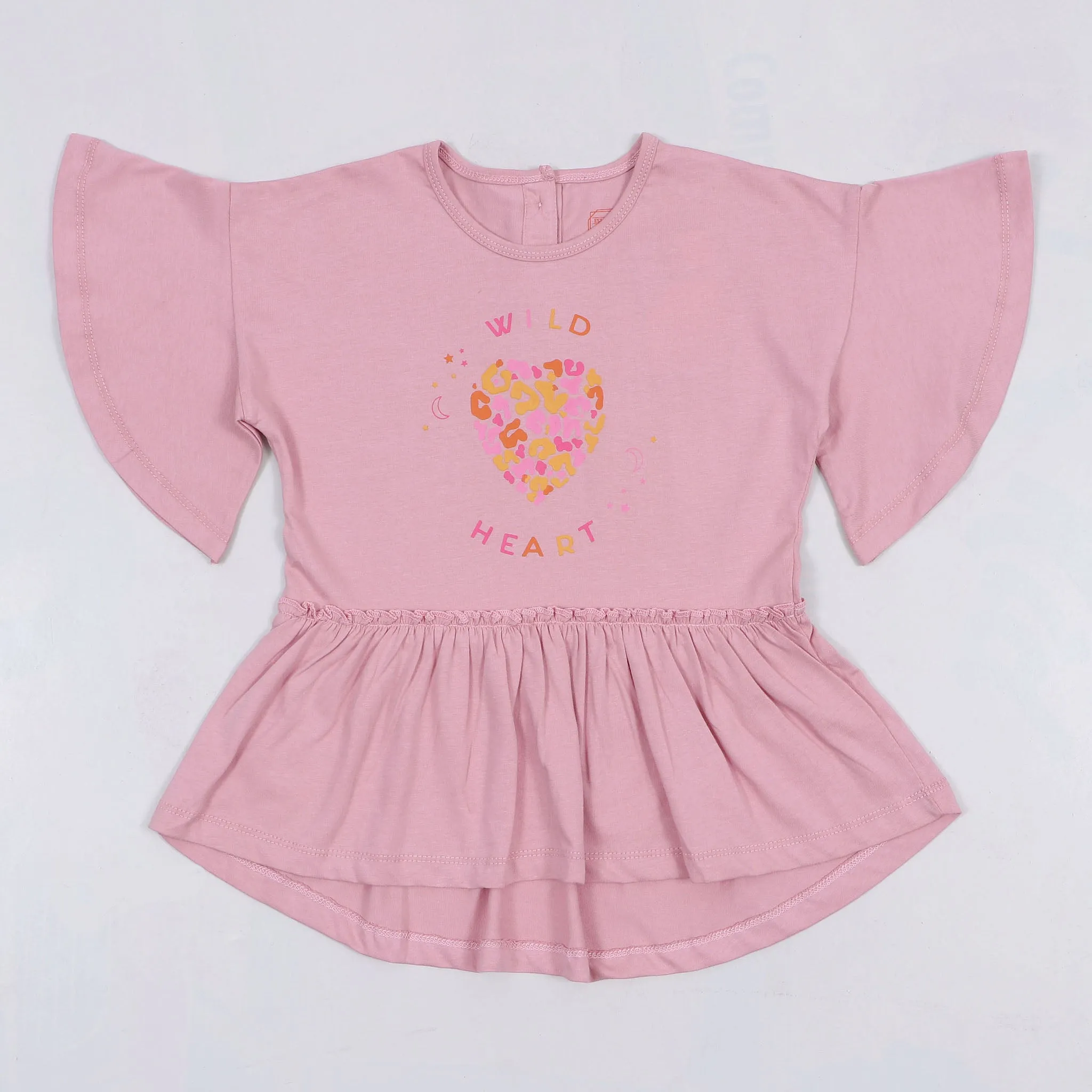 Girls Heart Frill Hem Top