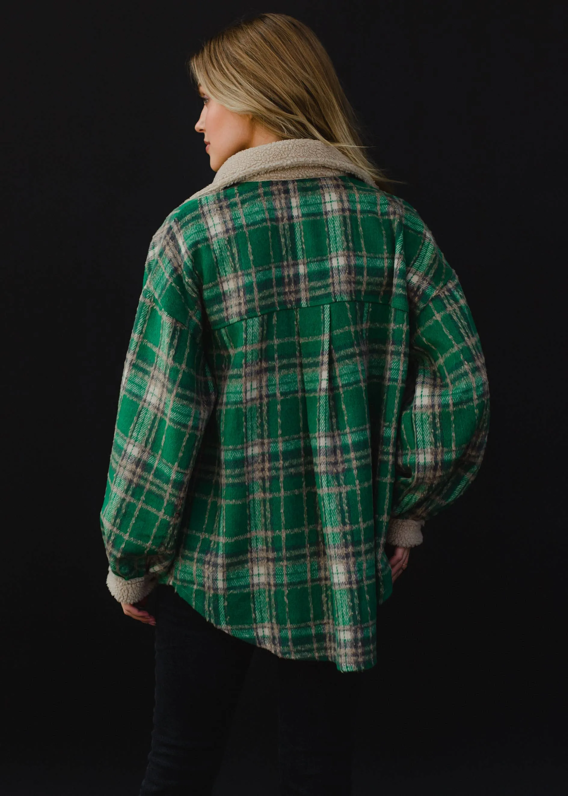 Green, Tan & Gray Plaid Jacket