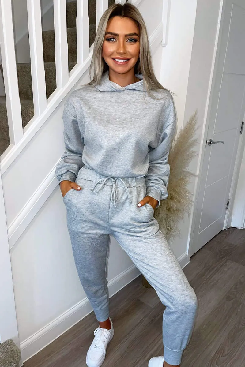 Grey Ruched Sleeve Lounge Set