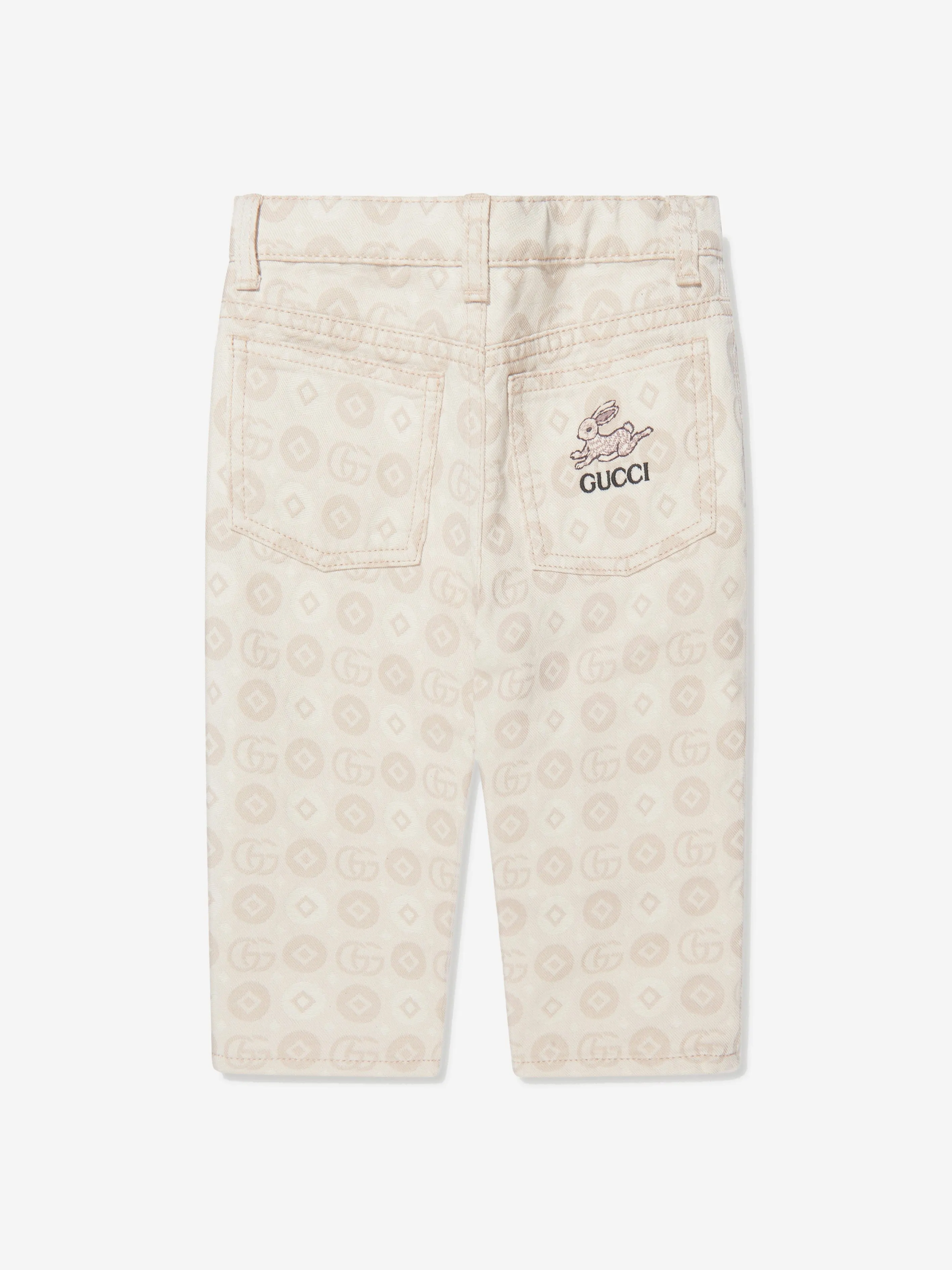 Gucci Baby GG Logo Jeans in Ivory