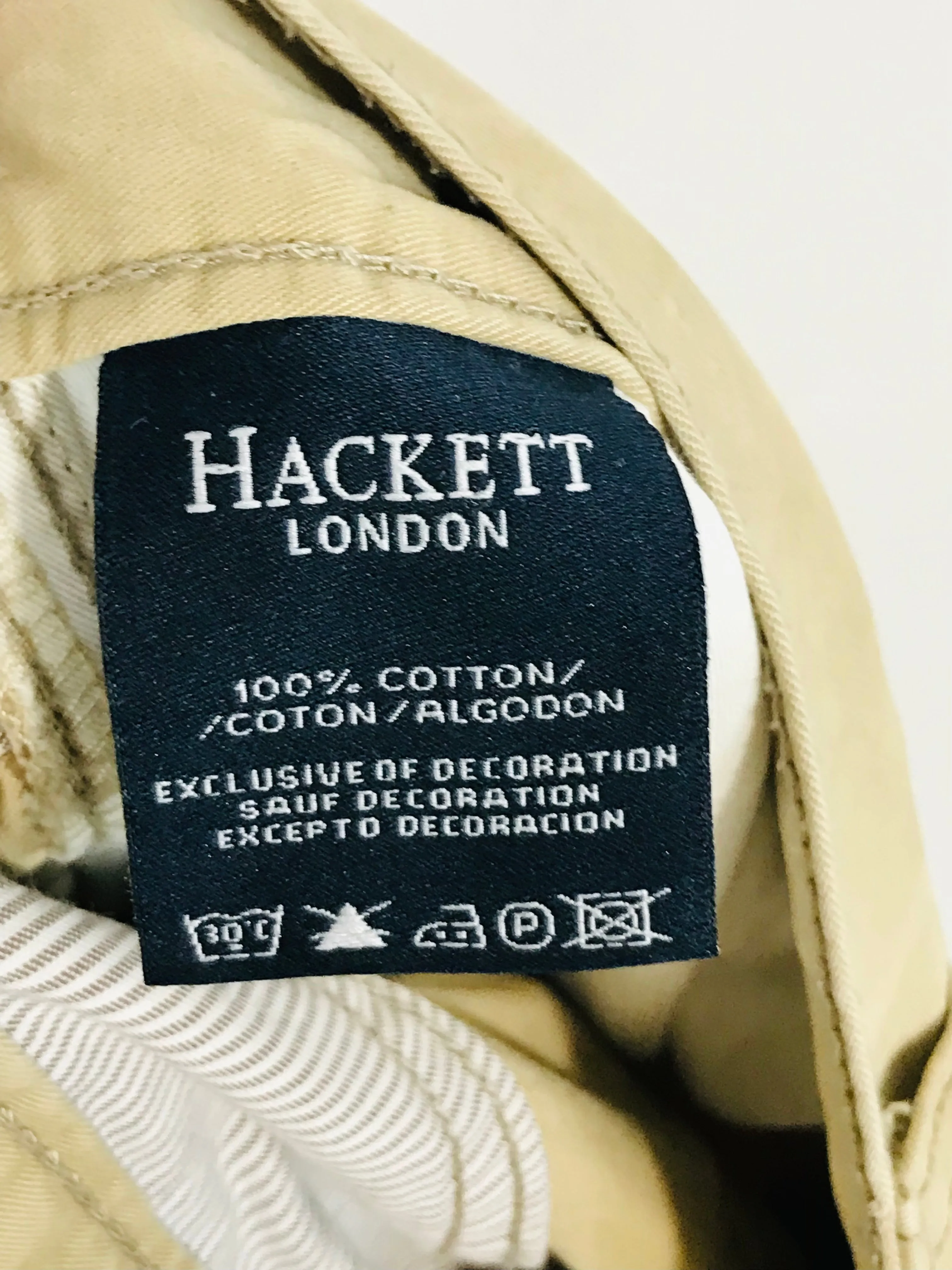 Hackett Men's Cotton Chinos Trousers | 36R | Beige