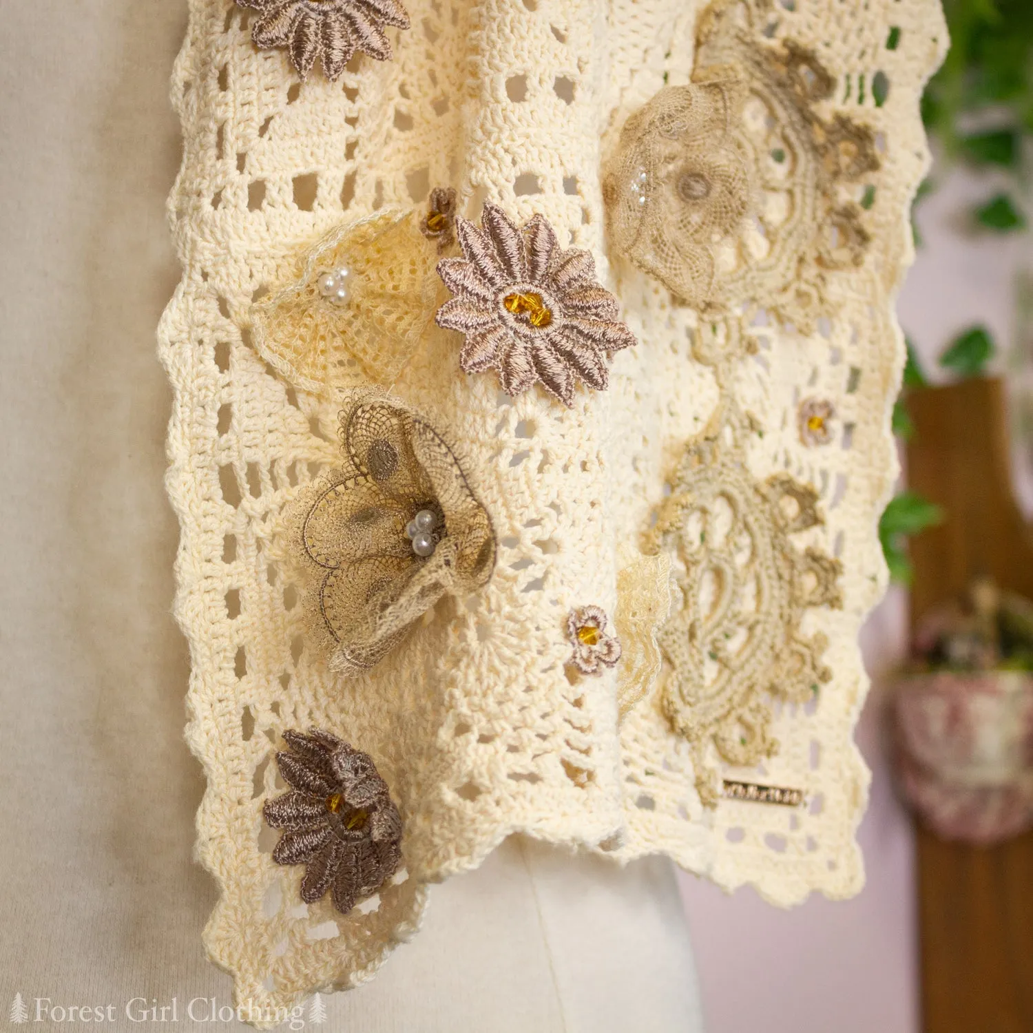 Handmade Crochet Flower Scarf