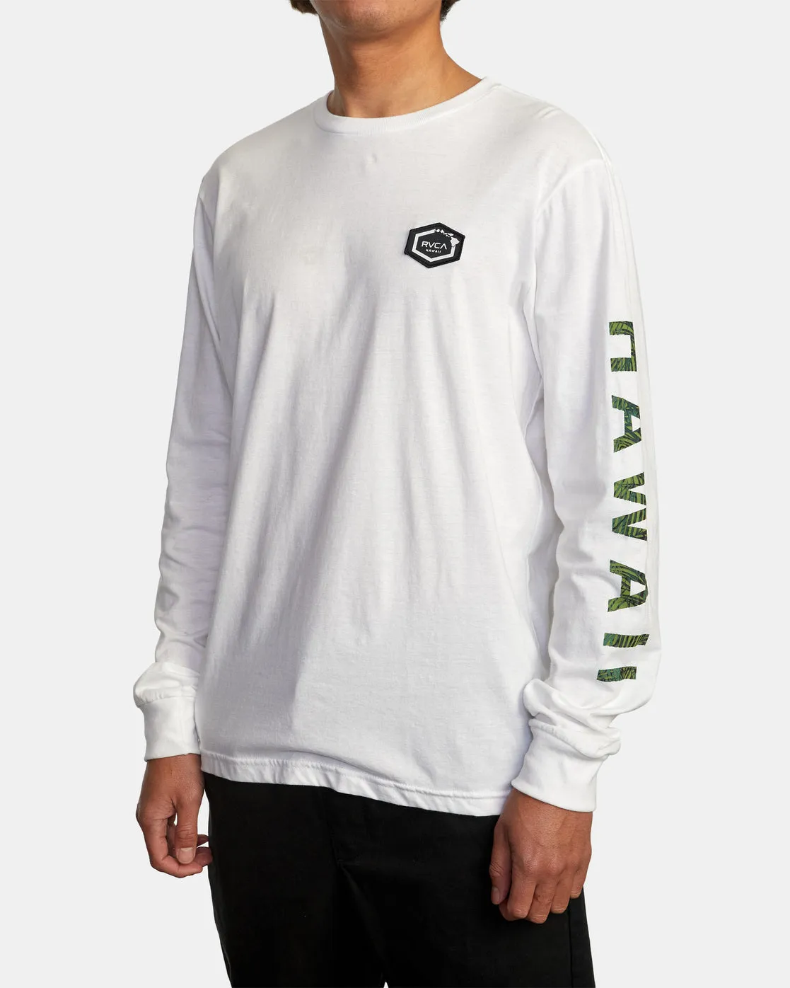 Hawaii Hex Long Sleeve Tee - White