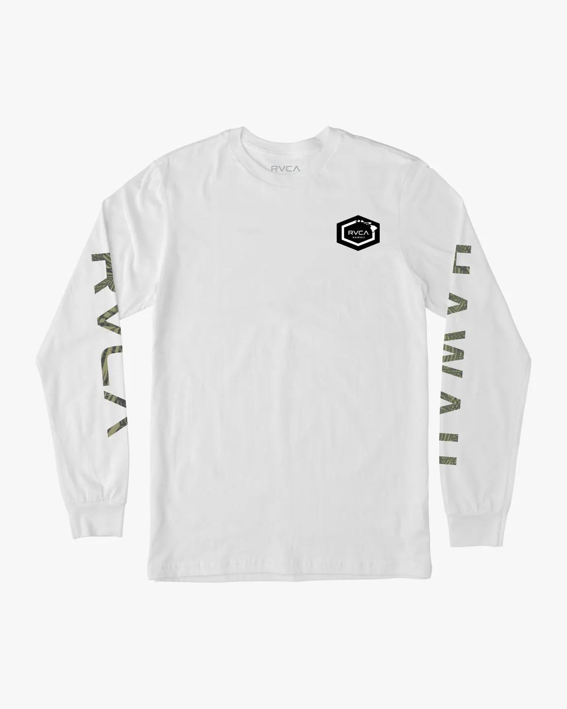 Hawaii Hex Long Sleeve Tee - White