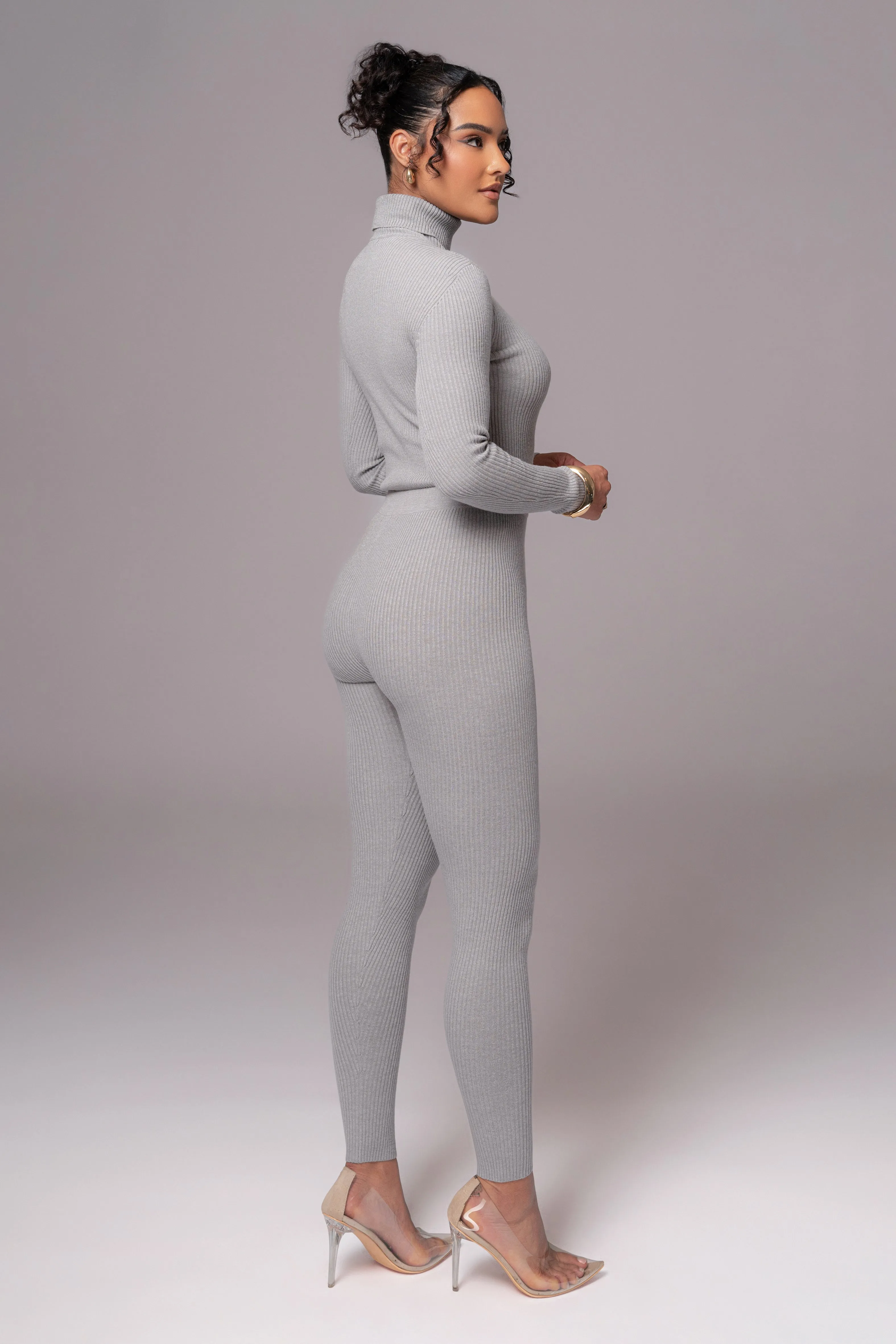 Heather Grey Arlett Turtleneck Bodysuit