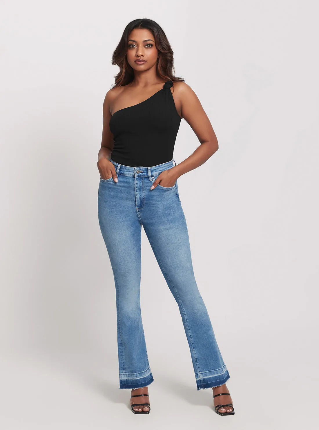 High-Rise Pop 70s Denim Jeans in Mid Wash