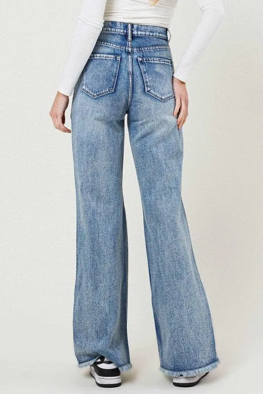 High Rise Wide Leg In Vintage Acid Wash Jeans