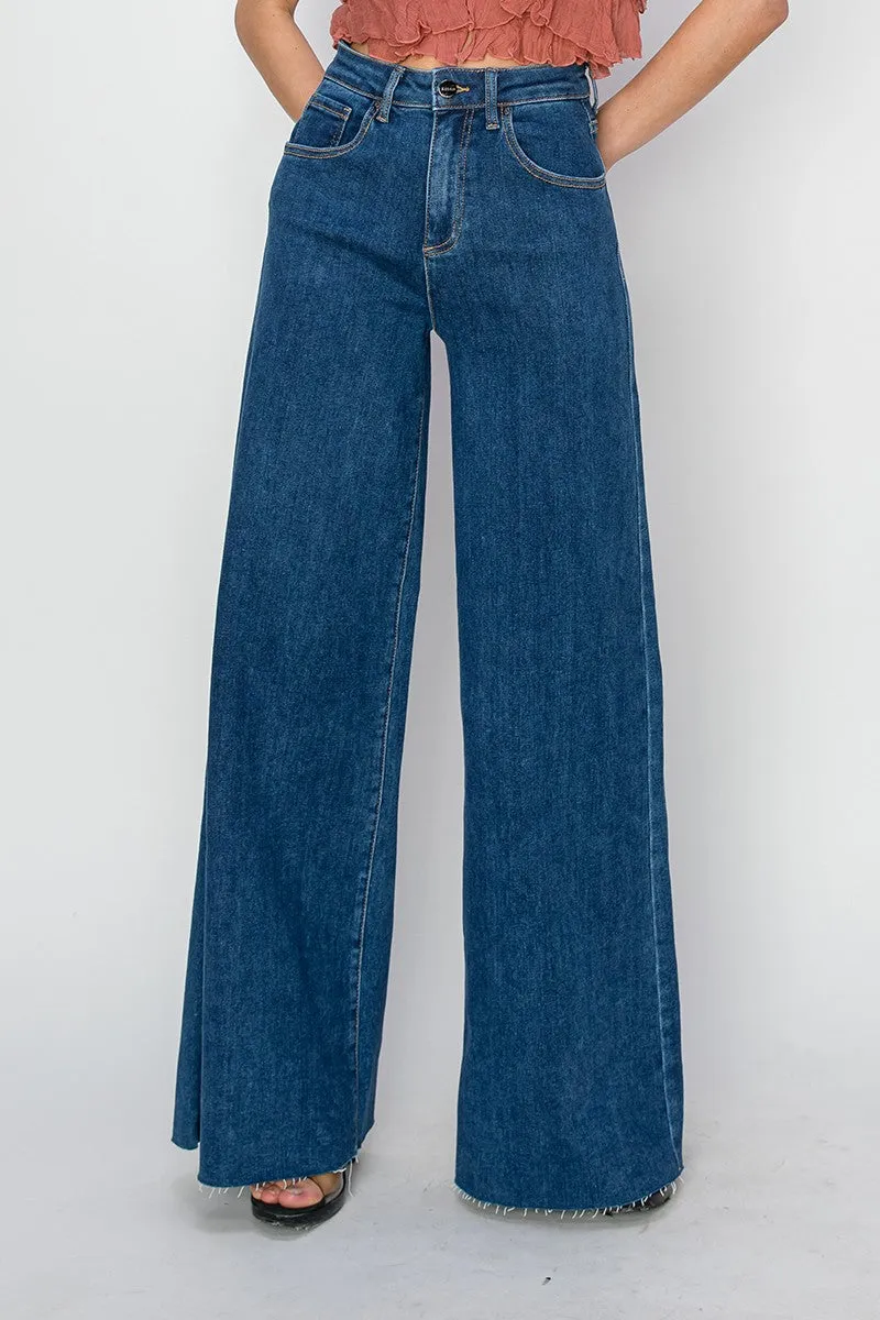 High Rise Wide Palazzo Jeans