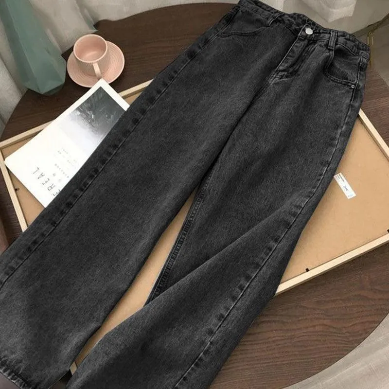 High Waist Women's Jeans Wide Leg Pants Trousers Mom Jeans