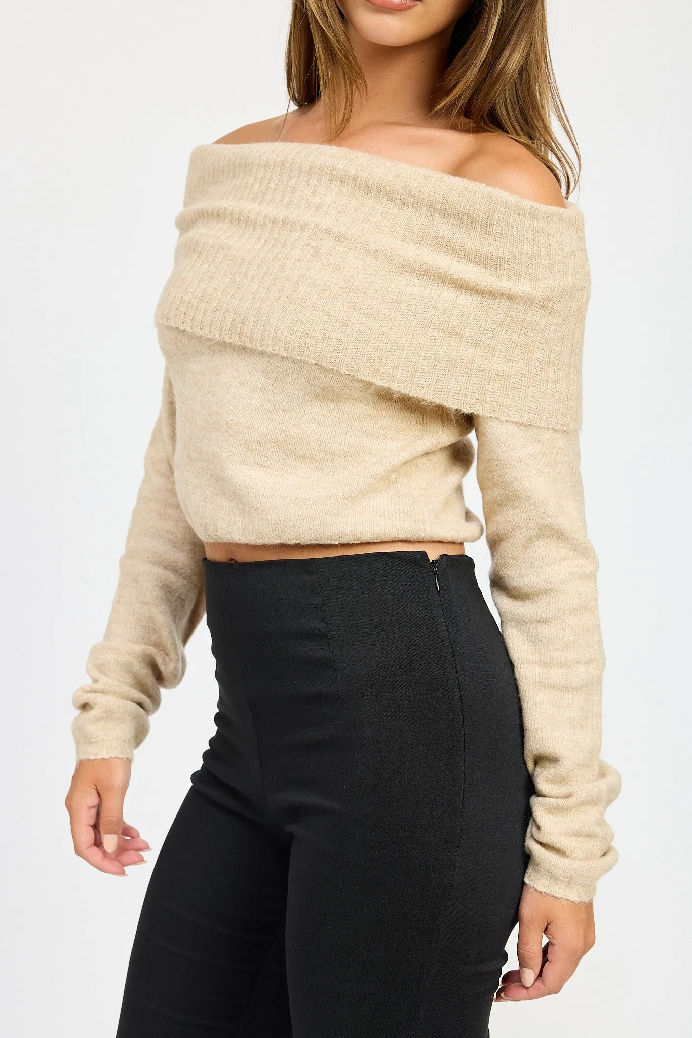 Honeycomb Off The Shoulder Sweater