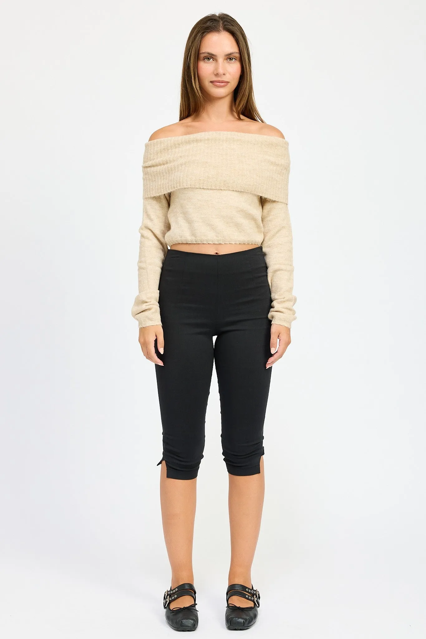 Honeycomb Off The Shoulder Sweater