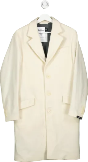 J.Lindenberg Cream Wool Overcoat UK XL