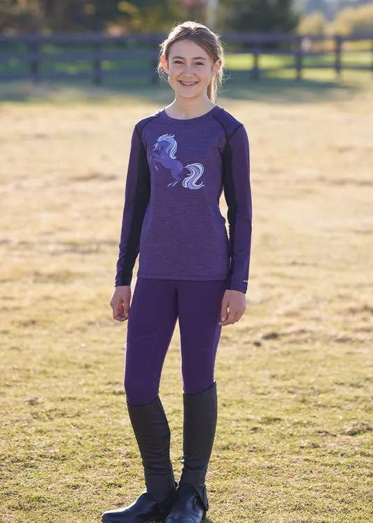 Kids Free Frolic Base Layer Top - Huckleberry